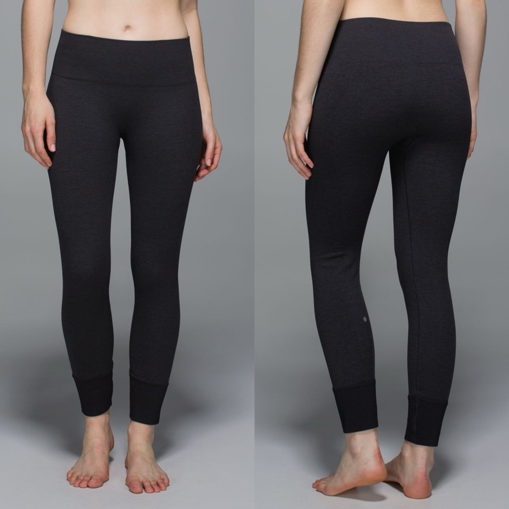 Lululemon‎ Ebb To Street Pant Heathered Black Ribbed